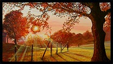Sunset - Dolerw Park | Brian Jones - Landscape and Still Life Artist based in Mid Wales