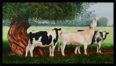 Sheltering Cattle | Brian Jones - Landscape and Still Life Artist based in Mid Wales